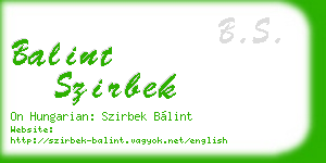 balint szirbek business card